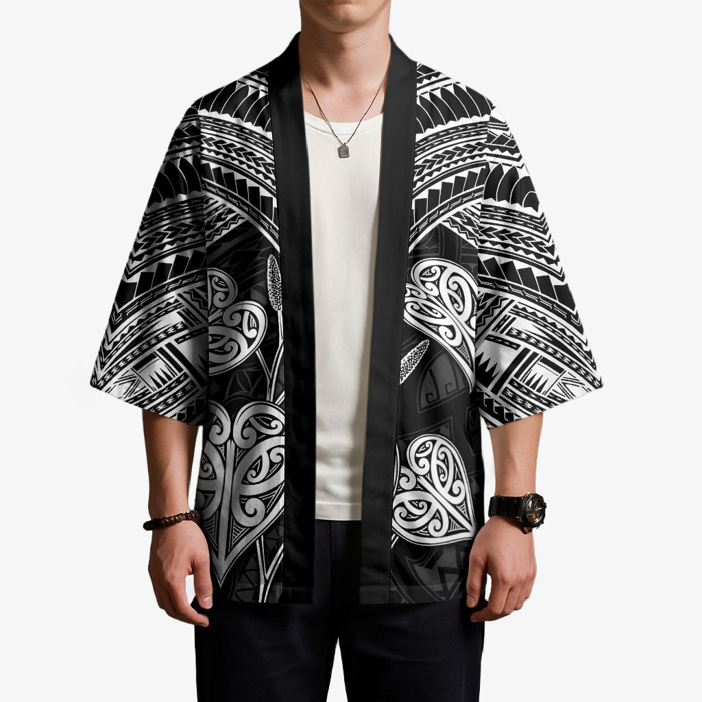 Black New Zealand Kawakawa Maori Ngaru Kimono