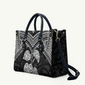 Black New Zealand Kawakawa Maori Ngaru Leather Bag