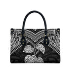 Black New Zealand Kawakawa Maori Ngaru Leather Bag