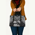 Black New Zealand Kawakawa Maori Ngaru Leather Bag