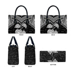 Black New Zealand Kawakawa Maori Ngaru Leather Bag