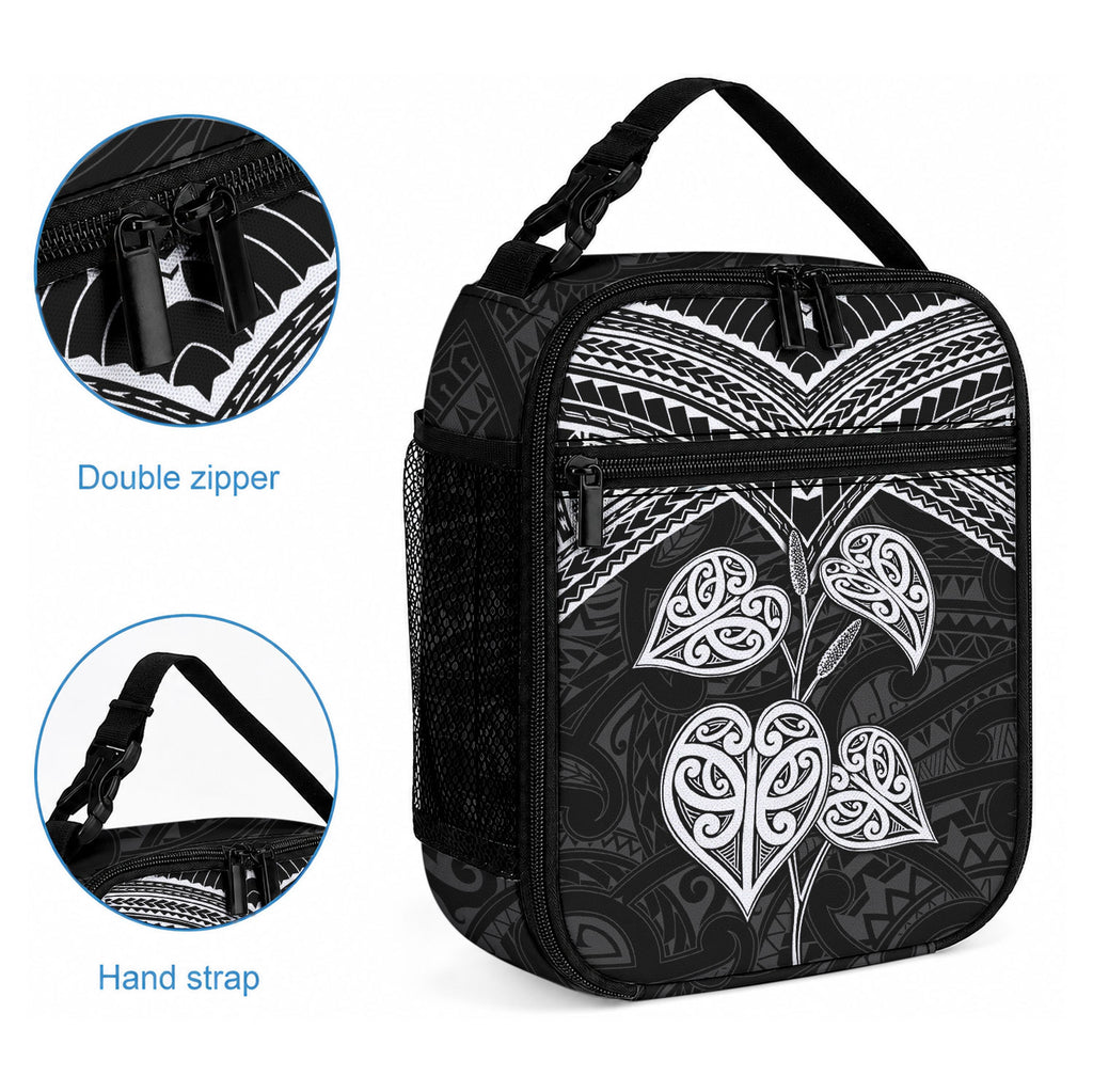 Black New Zealand Kawakawa Maori Ngaru Lunch Bag