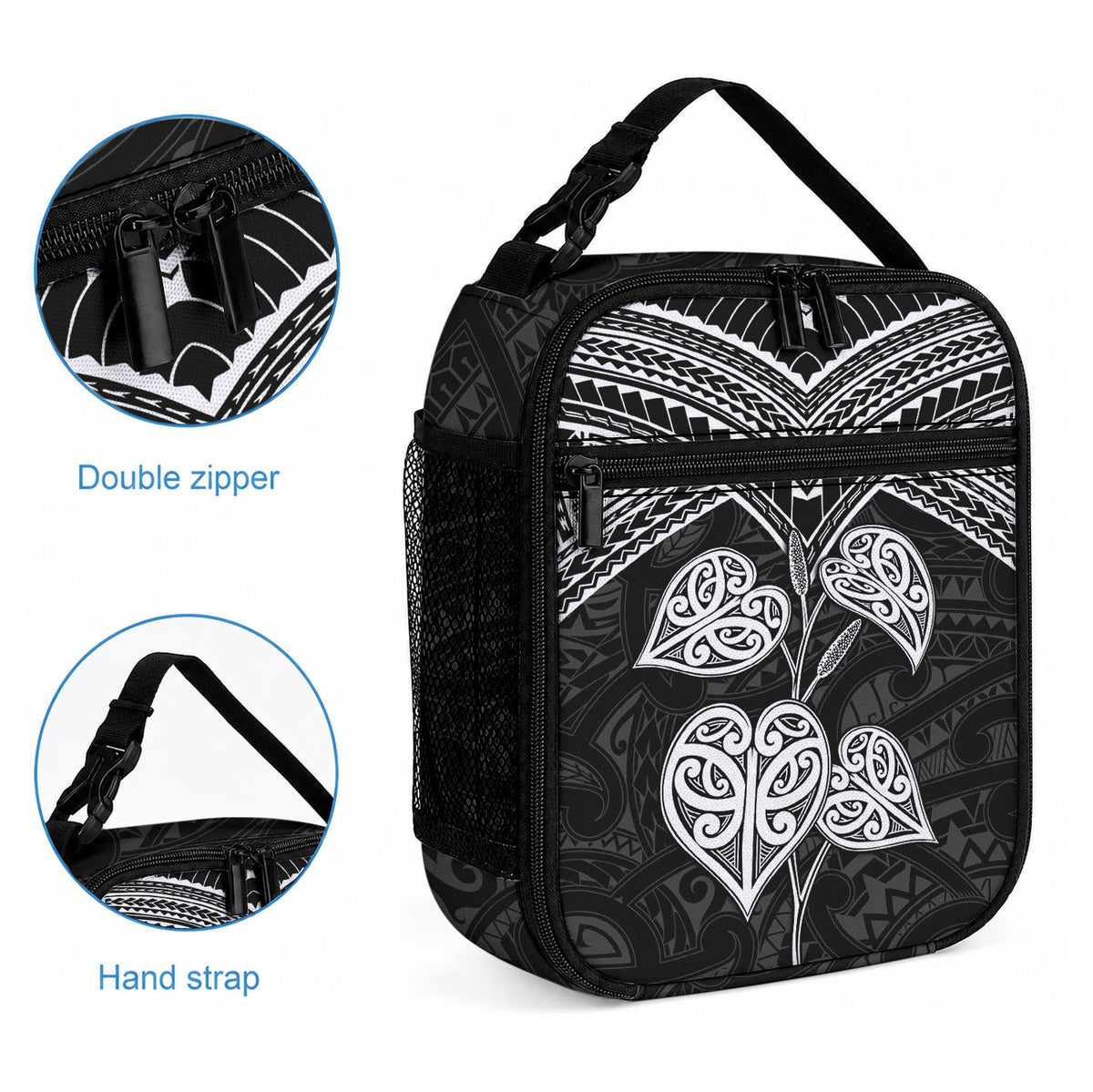 Black New Zealand Kawakawa Maori Ngaru Lunch Bag