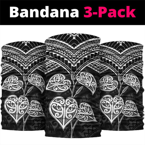 Black New Zealand Kawakawa Maori Ngaru Neck Gaiter
