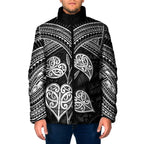 Black New Zealand Kawakawa Maori Ngaru Padded Jacket