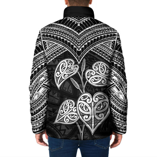 Black New Zealand Kawakawa Maori Ngaru Padded Jacket