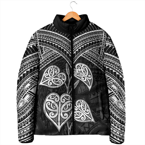 Black New Zealand Kawakawa Maori Ngaru Padded Jacket