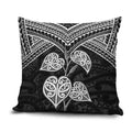 Black New Zealand Kawakawa Maori Ngaru Pillow Cover