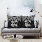 Black New Zealand Kawakawa Maori Ngaru Pillow Cover