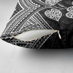 Black New Zealand Kawakawa Maori Ngaru Pillow Cover