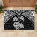 Black New Zealand Kawakawa Maori Ngaru Rubber Doormat