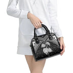 Black New Zealand Kawakawa Maori Ngaru Shoulder Handbag