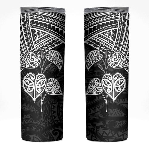 Black New Zealand Kawakawa Maori Ngaru Skinny Tumbler