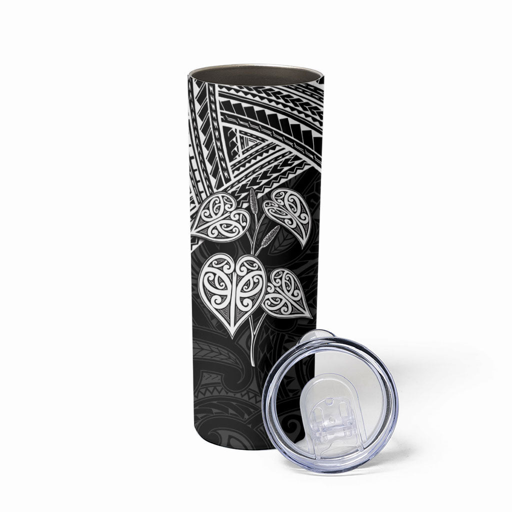 Black New Zealand Kawakawa Maori Ngaru Skinny Tumbler