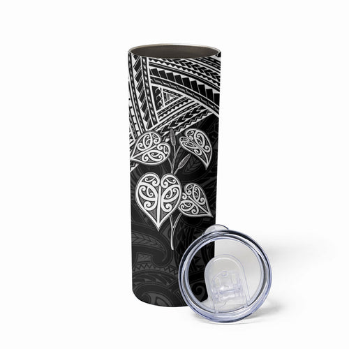 Black New Zealand Kawakawa Maori Ngaru Skinny Tumbler