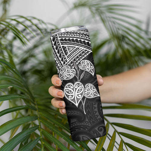 Black New Zealand Kawakawa Maori Ngaru Skinny Tumbler