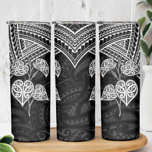 Black New Zealand Kawakawa Maori Ngaru Skinny Tumbler