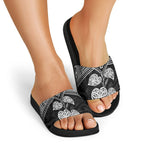 Black New Zealand Kawakawa Maori Ngaru Slide Sandals