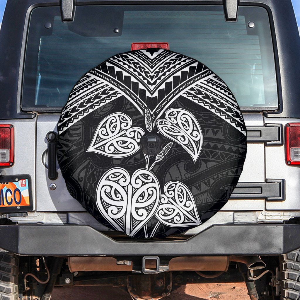Black New Zealand Kawakawa Maori Ngaru Spare Tire Cover