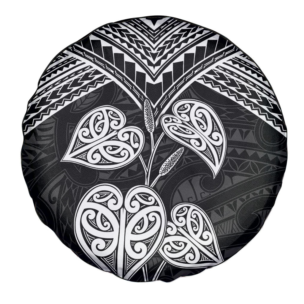 Black New Zealand Kawakawa Maori Ngaru Spare Tire Cover