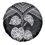Black New Zealand Kawakawa Maori Ngaru Spare Tire Cover