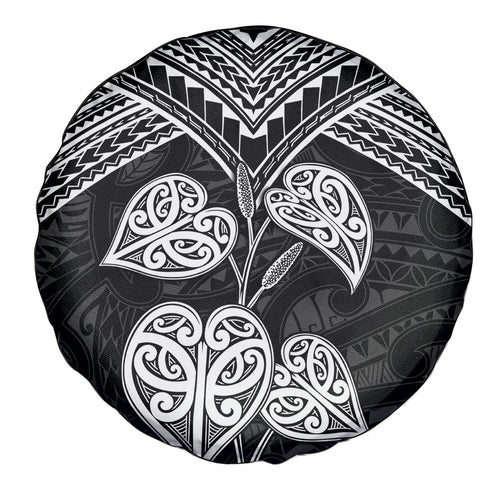Black New Zealand Kawakawa Maori Ngaru Spare Tire Cover