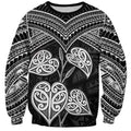 Black New Zealand Kawakawa Maori Ngaru Sweatshirt