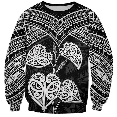 Black New Zealand Kawakawa Maori Ngaru Sweatshirt