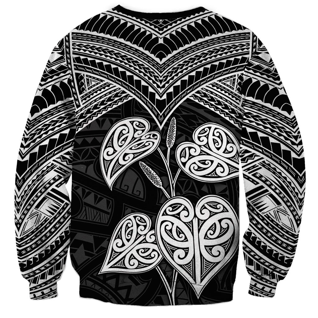 Black New Zealand Kawakawa Maori Ngaru Sweatshirt