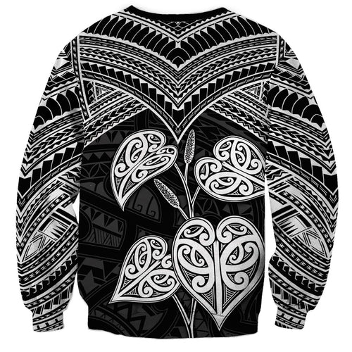 Black New Zealand Kawakawa Maori Ngaru Sweatshirt
