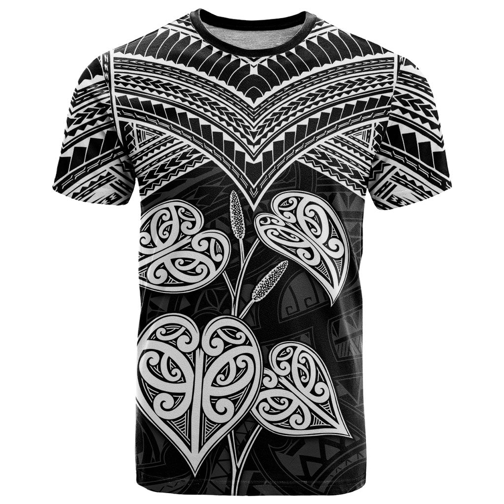 Black New Zealand Kawakawa Maori Ngaru T Shirt