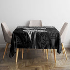 Black New Zealand Kawakawa Maori Ngaru Tablecloth