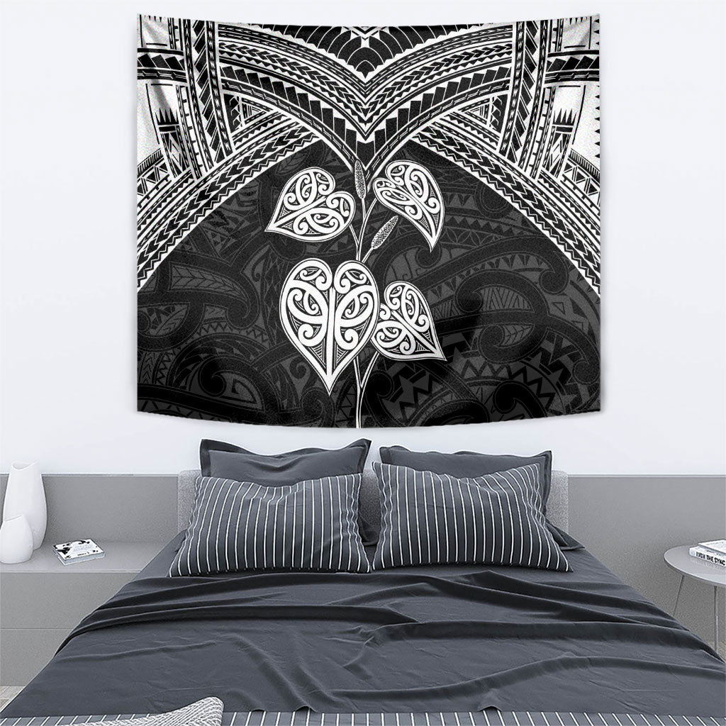 Black New Zealand Kawakawa Maori Ngaru Tapestry