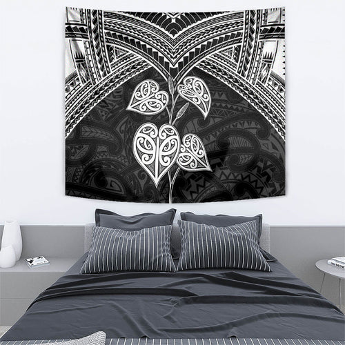 Black New Zealand Kawakawa Maori Ngaru Tapestry