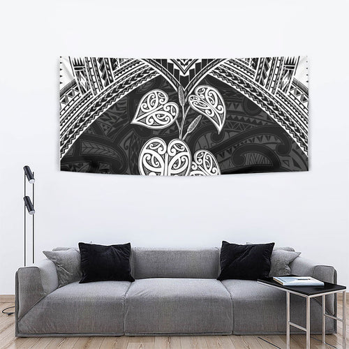 Black New Zealand Kawakawa Maori Ngaru Tapestry