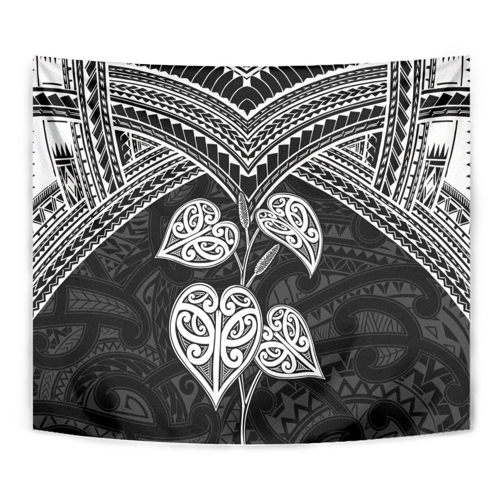 Black New Zealand Kawakawa Maori Ngaru Tapestry