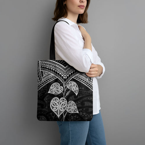 Black New Zealand Kawakawa Maori Ngaru Tote Bag