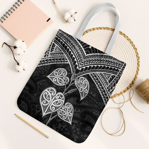 Black New Zealand Kawakawa Maori Ngaru Tote Bag