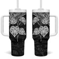 Black New Zealand Kawakawa Maori Ngaru Tumbler With Handle
