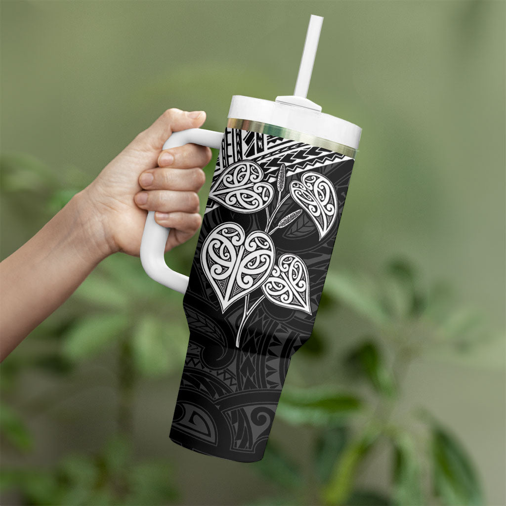 Black New Zealand Kawakawa Maori Ngaru Tumbler With Handle