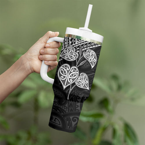 Black New Zealand Kawakawa Maori Ngaru Tumbler With Handle