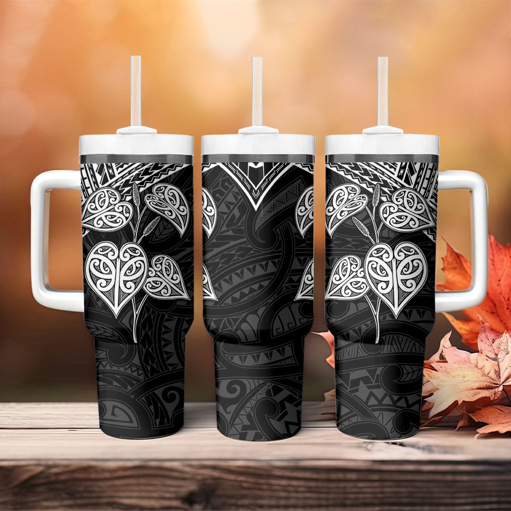 Black New Zealand Kawakawa Maori Ngaru Tumbler With Handle