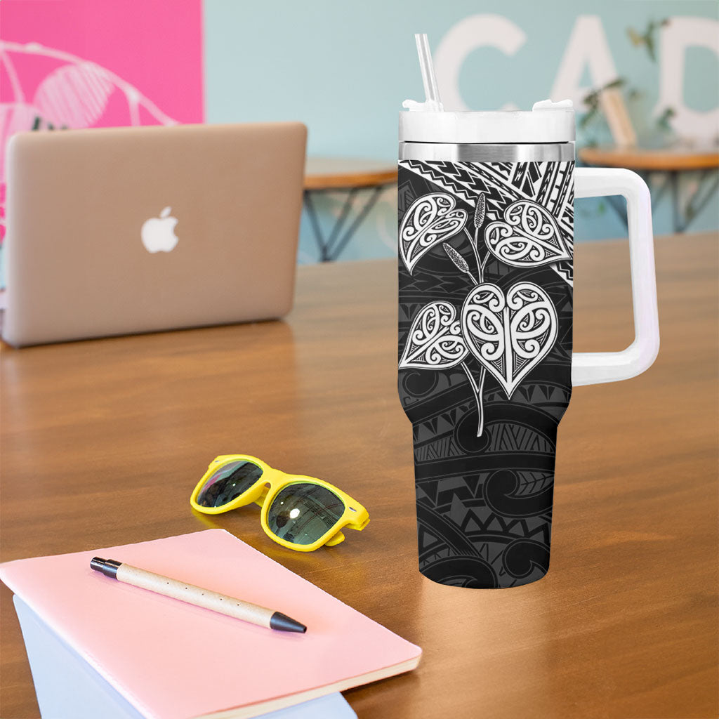 Black New Zealand Kawakawa Maori Ngaru Tumbler With Handle