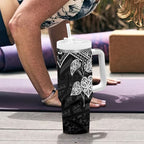 Black New Zealand Kawakawa Maori Ngaru Tumbler With Handle