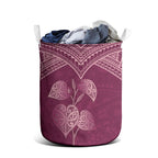 Burgundy New Zealand Kawakawa Maori Ngaru Laundry Basket