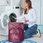 Burgundy New Zealand Kawakawa Maori Ngaru Laundry Basket