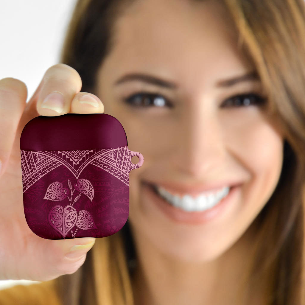 Burgundy New Zealand Kawakawa Maori Ngaru AirPods Case