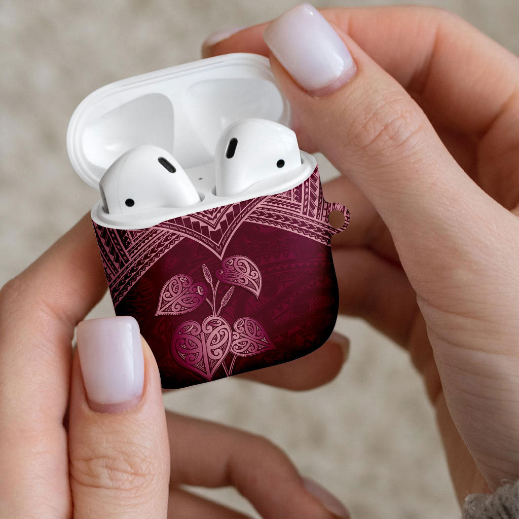 Burgundy New Zealand Kawakawa Maori Ngaru AirPods Case