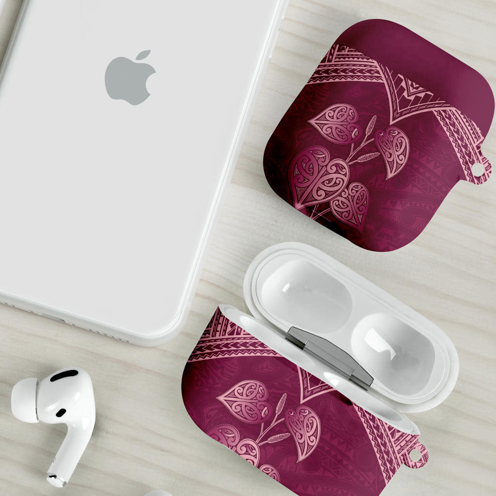 Burgundy New Zealand Kawakawa Maori Ngaru AirPods Case