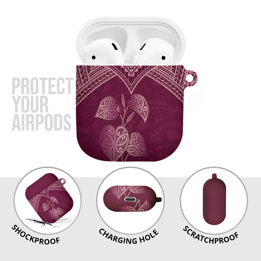 Burgundy New Zealand Kawakawa Maori Ngaru AirPods Case